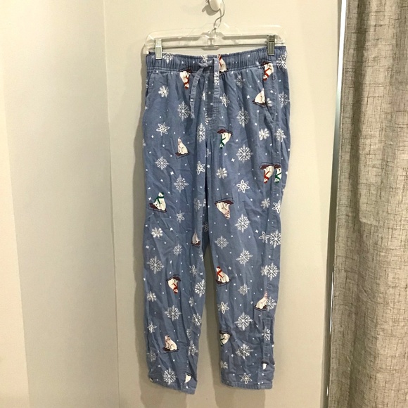 Old navy Other - Old Navy Unisex Size Small Flannel Snowman Blue Pajama Pants Winter Bears Sleigh